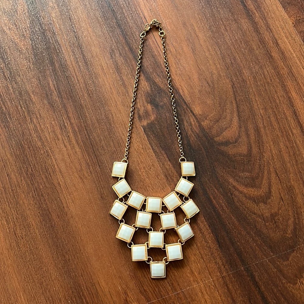 White and Gold Costume Necklace